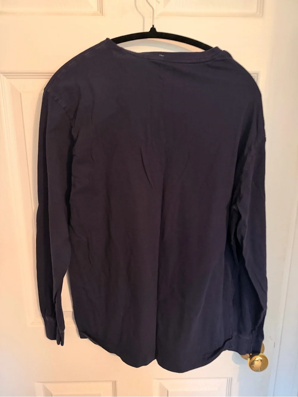 Polo by Ralph Lauren Long-Sleeve Crewneck Tee in Navy with Red Pony
